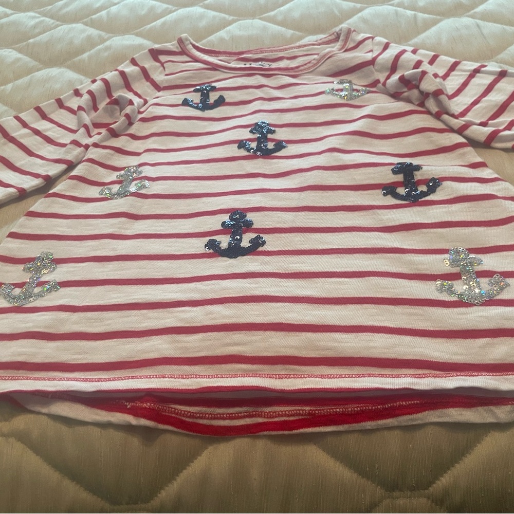 Hatley Red and White Long Sleeve Nautical Tee